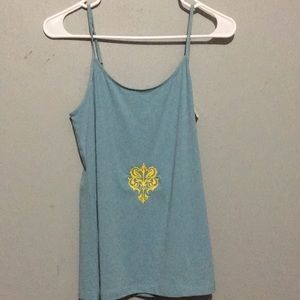 NWT Hand embroidered spaghetti strap tank